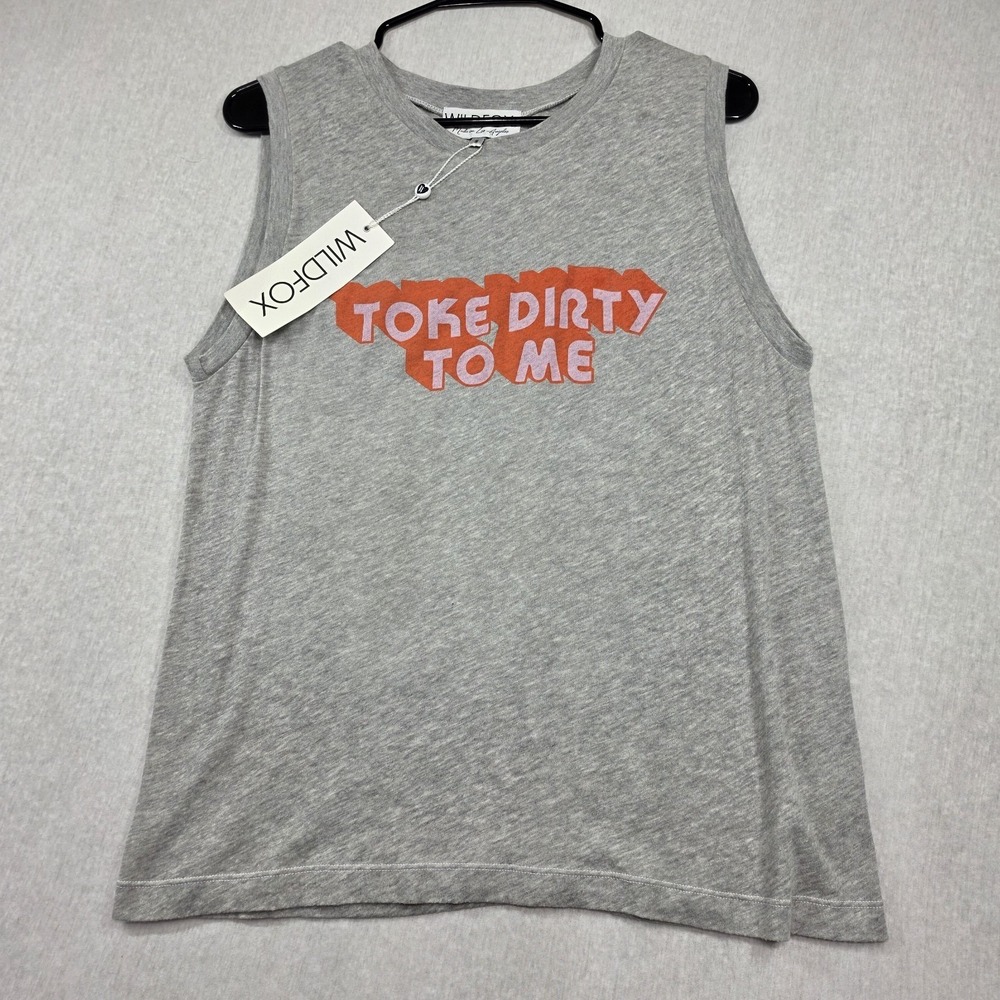 Wildfox Toke Dirty To Me Tank Top Gray Graphic Rare Sample NWT Sm 420Stoner